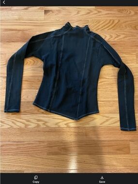 Free People Movement Black Long Sleeve Top Contrast Stitching yoga small NWOT